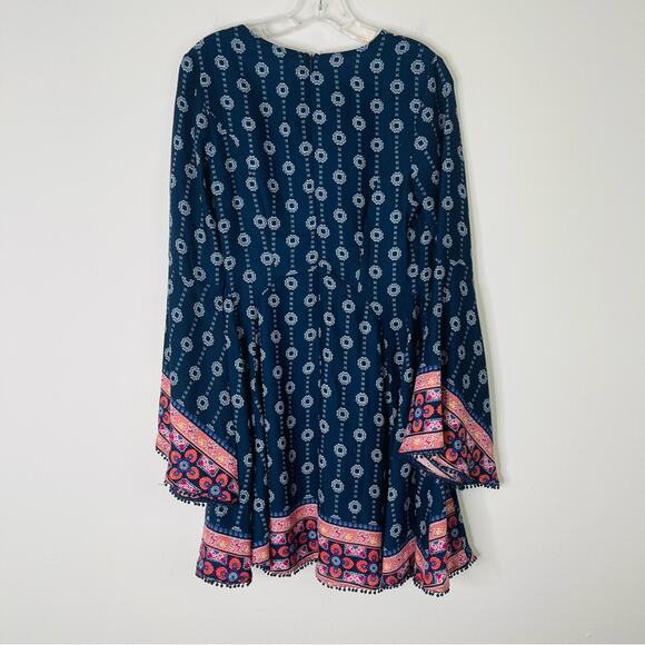 Altar’d State blue pink white floral boho midi dress small - Picture 8 of 8